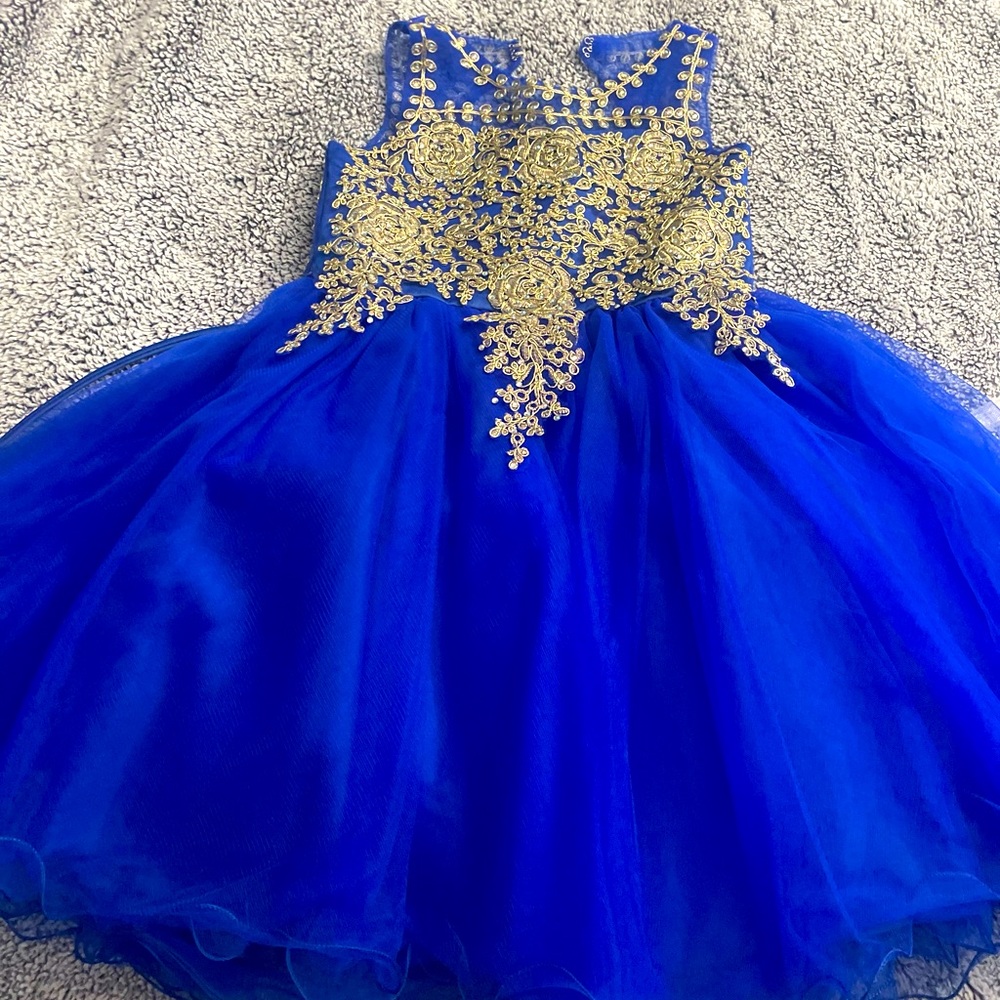 Girls blue and gold dress